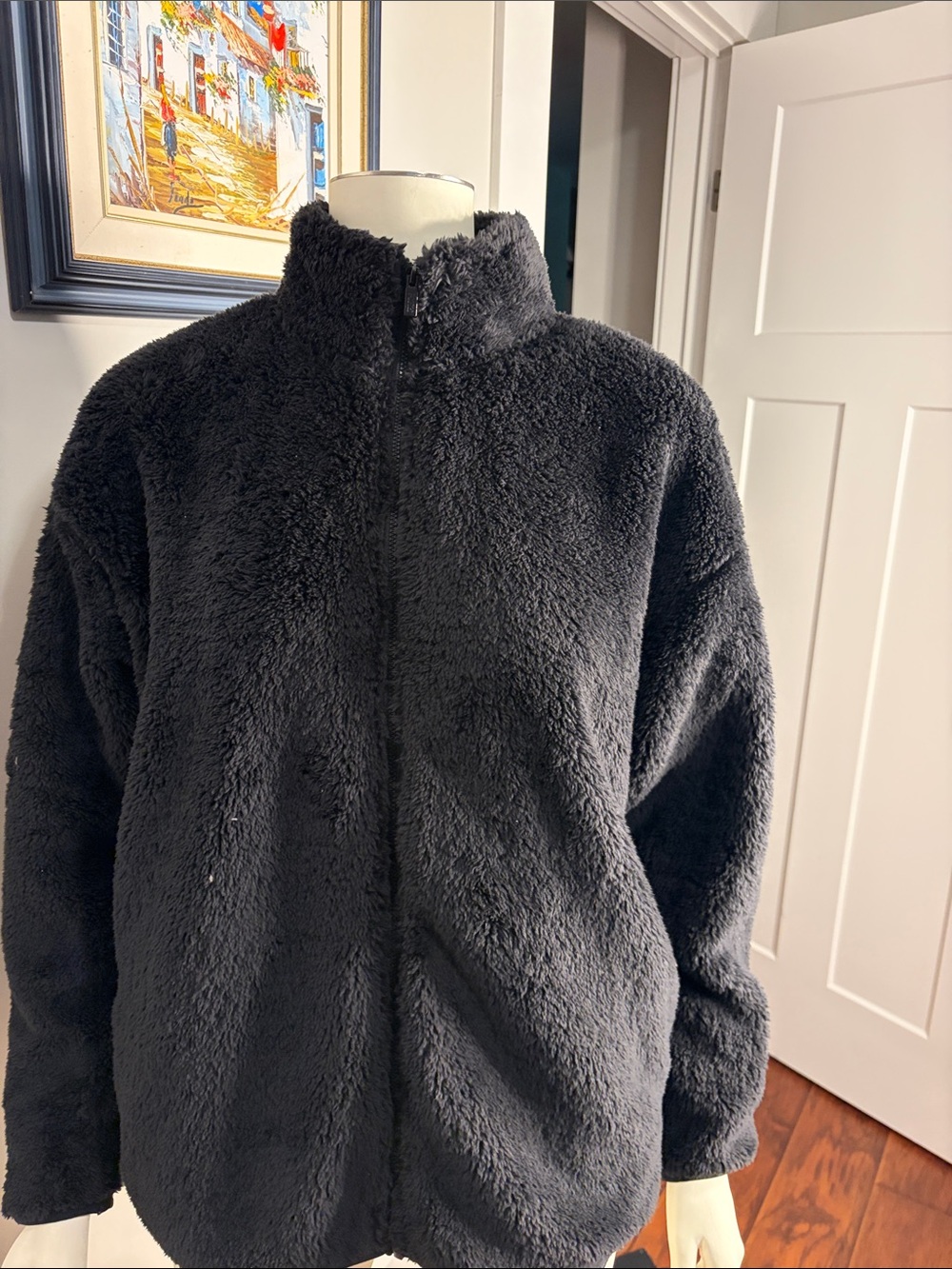 NWT Cozy teddy  Full-Zip Jacket by PINK in black